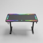 ⁦جاماكس P206 طاولة ألعاب بسطح زجاج مقسى مقاس 120x60x74 سم مع ماوس باد وRGB كامل - أسود (غير شامل التركيب)⁩ - الصورة ⁦4⁩