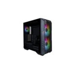 Cooler Master HAF 500 Mid Tower Steel Plastic Tempered Glass Panel Case with 3 ARGB Fans - Black