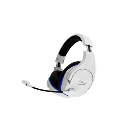 هايبر اكس سماعة رأس الألعاب كلاود ستينجر كور، اللاسلكية مع ميكروفون عازل للضوضاء لأجهزة الكمبيوتر وبلاي ستيشن ٥ وبلاي ستيشن ٤ - أبيض