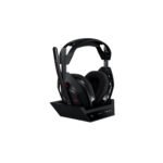 استرو A50 Lightspeed سماعة العاب لاسلكية (الجيل الخامس) + قاعدة - اسود لمنصات بلايستيشن, اكس بوكس , نينتندو , كومبيوتر و الموبايل