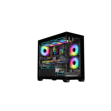 Gaming PC i5-12400F CPU, H610 DDR4 MotherBoard, 16GB DDR4 RAM, 1TB NVMe SSD, RTX 5060 8GB VGA, 650 WATT PSU, DarkFlash Aigo C218M Case With 4x RGB Fans, USB WiFi+BT Adapter, Windows 11 Pro License