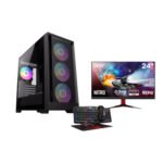 Gaming PC i5-12400F Processor,H610 MotherBoard,16GB D4 RAM,1TB NVMe SSD,RTX 3060 12GB VGA,650 WATT PSU,GameMax Defender Mid Tower 4x Fans,USB WiFi Adapter,LG 24" 180HZ Gaming Monitor,Redragon Gaming RGB Wired Essentials 4-in-1 Set,Windows 11 Pro License
