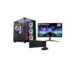 Gaming PC i5-12400F Processor, H610 DDR4 Motherboard, 16GB DDR4 RAM, 1TB NVMe SSD, NVIDIA GeForce RTX 5060 8GB, 650W PSU, Xigmatek Aqua Compact ATX Case 4x ARGB Fans, Wi-Fi Adapter, Win 11 Pro + LG 24" 180Hz Monitor & Legion KM310 Combo