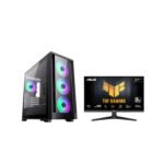 Gaming PC i5-14400F Processor, MSI BOMBER B760 WIFI D5 Motherboard, 32GB RAM DDR5, 1TB SSD NVME, RTX 5070 12GB VGA, 850 WATT PSU, AZZA L240 Liquid Cooler ,GameMax Defender TG Mid Tower Case, Windows 11 Pro (License) + Asus TUF Gaming 27" FHD Monitor