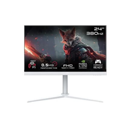 جيم اون شاشة الألعاب أرتيك برو سيريس، ٢٤ بوصة، فل اتش دي، آي بي إس، ٣٨٠ هرتز، زمن استجابة ٠.٥ مللي ثانية، تدعم اتش دي آر، اتش دي إم آي ٢.١، حامل قابل للتعديل، أبيض