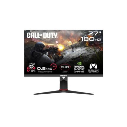 جيم اون شاشة الألعاب كول اوف ديوتي المرخصة رسميًا، مقاس ٢٧ بوصة، فل اتش دي، آي بي إس، معدل تحديث ١٨٠ هرتز، ٠.٥ مللي ثانية، فري سينك بريميوم برو، اتش دي إم آي ٢.١، جي - سينك