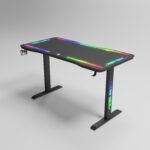 ⁦جاماكس P206 طاولة ألعاب بسطح زجاج مقسى مقاس 120x60x74 سم مع ماوس باد وRGB كامل - أسود (غير شامل التركيب)⁩ - الصورة ⁦6⁩