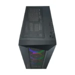 ⁦آزا كيس جهاز الكمبيوتر أوكتان ايه - ايه تي اكس متوسط الحجم، لوحة جانبية من الزجاج المقوى، ٣ مراوح ايه آر جي بي - أسود⁩ - الصورة ⁦2⁩