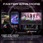 ⁦جيم اون شاشة الألعاب تيتان برو إكس، ٢٧ بوصة، عالية الدقة بالكامل، آي بي أس، ٥٤٠ هرتز، زمن استجابة ٠.٥ مللي ثانية، حامل قابل للتعديل، منفذ اتش دي أم آي ٢.١، مع تقنية ايه ام دي فري سينك - أسود⁩ - الصورة ⁦5⁩