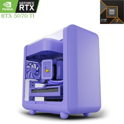 HYTE X50 Gaming PC – AMD Ryzen 7 9800X3D + RTX 5070 Ti (16GB) | 32GB RAM | 2TB SSD TARO MILK (Purple)