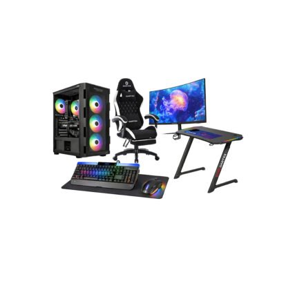 Custom Gaming PC Bundle Intel Core i5-14400F, RTX 5060 8GB, 16GB DDR5 6400MHz, 500GB SSD, with Sades 24" FHD Curved Monitor & Sades Battle Ram Gaming Combo