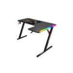 جاماكس P201-RB طاولة ألعاب كاربون فايبر RGB مقاس 140x100x74 سم مع ماوس باد (شكل L - يمين) - أسود (غير شامل التركيب)