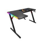 جاماكس P201-LB طاولة ألعاب كاربون فايبر RGB مقاس 140x100x74 سم مع ماوس باد (شكل L - يسار) - أسود (غير شامل التركيب)