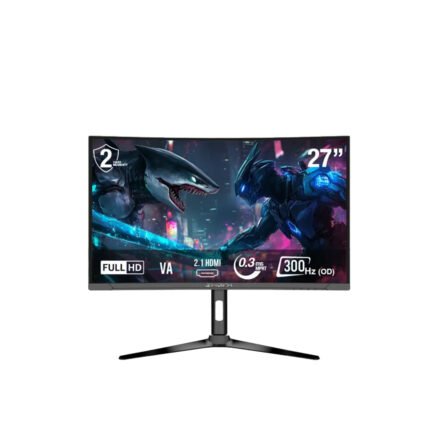 SharX Jaws 27F300VC 27" VA Panel FHD 300Hz 0.3ms HDMI 2.1 With AMD FreeSync & Nvidia G-Sync Compatibility Curved Gaming Monitor - Black