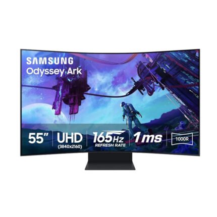 Samsung Odyssey Ark 2nd Gen. (G97NC) 55" 4K UHD (3840 x 2160), VA Panel, 1ms(GTG), 165Hz, 4 Input Multi View, Quantum Mini-LED, AMD FreeSync Premium Pro, HDMI 2.1, Adjustable HAS PIVOT Stand, 1000R Curved Gaming Monitor