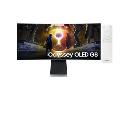 SAMSUNG G855D Odyssey G8 Smart Gaming Monitor, 34" OLED Display, UWQHD Resolution, 175Hz Refresh Rate, 0.03ms (GtG) Response Time, AMD FreeSync Premium Pro & G-Sync Technology, Silver | LS34DG852SMXUE