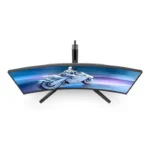 ⁦Philips Evnia 34M2C6500 34" OLED Curved Gaming Monitor – WQHD 3440x1440, 175Hz, 0.03ms, HDR400, Ambiglow, FreeSync Premium Pro, G-Sync Compatible, HDMI, DP, USB Hub – Dark Gray⁩ - الصورة ⁦5⁩