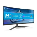 ⁦Philips Evnia 34M2C6500 34" OLED Curved Gaming Monitor – WQHD 3440x1440, 175Hz, 0.03ms, HDR400, Ambiglow, FreeSync Premium Pro, G-Sync Compatible, HDMI, DP, USB Hub – Dark Gray⁩ - الصورة ⁦6⁩