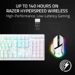 ⁦Razer Basilisk V3 Pro 35K Fully Customizable Wireless/ Bluetooth Wired Ergonomic Gaming Mouse, Focus Pro 35K Optical Gen-2 Sensor, Up to 210 Hrs on Bluetooth/145 Hrs on Wireless– White⁩ - الصورة ⁦6⁩