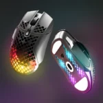 ⁦Steelseries AEROX 5 Ultra Light Wireless/Bluetooth/Wired Gaming Mouse, Up to 180-Hours Battery Life, 9 Programmable Buttons⁩ - الصورة ⁦3⁩