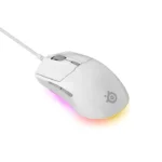 ⁦SteelSeries Rival 3 Wired Gaming Mouse LightWeight (77G) 60 Million Clicks, 8,500 DPI 6 Programmable Buttons, 3-Zone RGB - White⁩ - الصورة ⁦4⁩