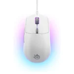 SteelSeries Rival 3 Wired Gaming Mouse LightWeight (77G) 60 Million Clicks, 8,500 DPI 6 Programmable Buttons, 3-Zone RGB - White