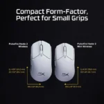 ⁦HyperX Haste 2 Mini Wireless Mouse Ultra-LightWeight (59 Gram) 26K Sensor 26,000 DPI For PC,Play Station, Xbox Series X|S & Xbox One (White)⁩ - الصورة ⁦2⁩