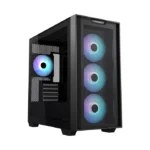 ⁦Asus A21 Plus Micro ATX Tower Case, Tempered Glass Side Panel, 360MM Radiator Support, 4 ARGB Fans - Black⁩ - الصورة ⁦9⁩
