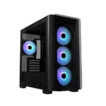 ⁦Asus A23 Plus Mid Tower Front Side & Left Side Tempered Glass Panel Case With 4 Fan RGB - Black⁩ - الصورة ⁦6⁩