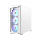⁦Asus A23 Plus Mid Tower Front Side & Left Side Tempered Glass Panel Case With 4 Fan RGB - White⁩ - الصورة ⁦4⁩