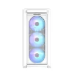⁦Asus A23 Plus Mid Tower Front Side & Left Side Tempered Glass Panel Case With 4 Fan RGB - White⁩ - الصورة ⁦3⁩
