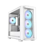 ⁦Asus A23 Plus Mid Tower Front Side & Left Side Tempered Glass Panel Case With 4 Fan RGB - White⁩ - الصورة ⁦6⁩