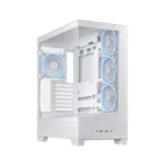 ⁦Asus A31 Plus Mid Tower Front Side & Left Side Tempered Glass Panel Case With 4 Fan RGB - White⁩ - الصورة ⁦7⁩