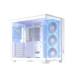 Asus A32 PLUS Mid Tower Steel / ABS Plastic Fornt & Left Side Tempered Glass Side Panel ABS Plastic Case With 4 ARGB Fans -White - الصورة 6