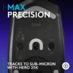 ⁦Logitech G309 LightSpeed Wireless/BlueTooth Gaming Mouse, Hero 25K 25,600 DPI - Black⁩ - الصورة ⁦7⁩