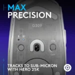 ⁦Logitech G309 LightSpeed Wireless/BlueTooth Gaming Mouse Hero 25K 25,600 DPI - White⁩ - الصورة ⁦7⁩