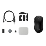 ⁦Logitech PRO X SuperLight 2 Compact Wireless Gaming Mouse - Black⁩ - الصورة ⁦2⁩