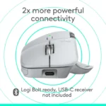 ⁦Logitech MX Master 4 Wireless/Bluetooth Mouse For MacOS - White Silver⁩ - الصورة ⁦4⁩