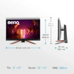 ⁦Benq MOBIUZ 27" EX2710Q 2K QHD IPS Flat 165Hz 1MS Gaming Monitor⁩ - الصورة ⁦4⁩
