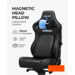 ⁦Andaseat Kaiser 4 XL Gaming Chair PVC Leather High-Density Foam For Durability 5D Adjustable Armrests And Magnetic Head Pillow - Black⁩ - الصورة ⁦5⁩