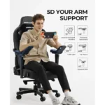 ⁦Andaseat Kaiser 4 XL Gaming Chair PVC Leather High-Density Foam For Durability 5D Adjustable Armrests And Magnetic Head Pillow - Black⁩ - الصورة ⁦2⁩
