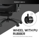 ⁦AndaSeat Luna Pro with Footrest, Large Gaming Chair Linen Fabric - Black⁩ - الصورة ⁦4⁩