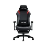 ⁦Andaseat Luna Pro with Footrest, Large Gaming Chair, PVC Leather - Black/Red⁩ - الصورة ⁦7⁩