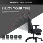 ⁦Andaseat Luna Pro with Footrest, Large Gaming Chair, PVC Leather - Black/Red⁩ - الصورة ⁦4⁩
