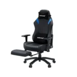 ⁦Andaseat Luna Pro with Footrest, Large Gaming Chair, PVC Leather - Black/Blue⁩ - الصورة ⁦5⁩