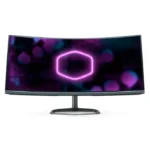 ⁦COOLER MASTER GM34-CW2 34 Inch VA Panel UWQHD 3440x1440 1ms 144Hz Curved Gaming Monitor - Black⁩ - الصورة ⁦4⁩