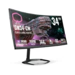 ⁦COOLER MASTER GM34-CW2 34 Inch VA Panel UWQHD 3440x1440 1ms 144Hz Curved Gaming Monitor - Black⁩ - الصورة ⁦5⁩
