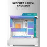 ⁦Aigo DarkFlash DS900 Air Gaming PC Case, with 6 * 120mm ARGB Fans, Tempered Glass Panels, 7 Expansion Slots-White⁩ - الصورة ⁦2⁩
