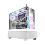 ⁦Aigo DarkFlash DS900 Air Gaming PC Case, with 6 * 120mm ARGB Fans, Tempered Glass Panels, 7 Expansion Slots-White⁩ - الصورة ⁦5⁩