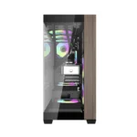 ⁦Aigo DarkFlash DS900W Gaming PC Case with 7 ARGB Fans Pre Installed, Tempered Glass Panels - Black⁩ - الصورة ⁦6⁩